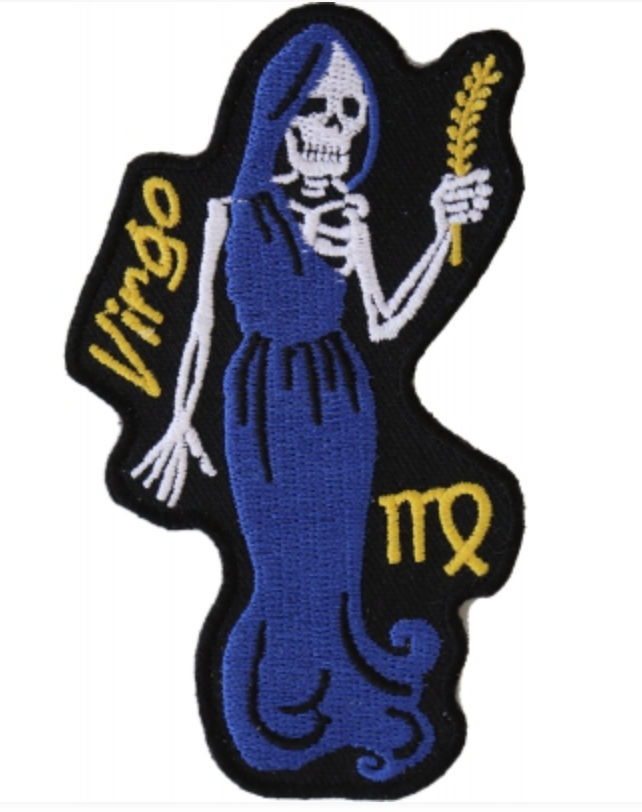 Virgo Skull Zodiac Patch